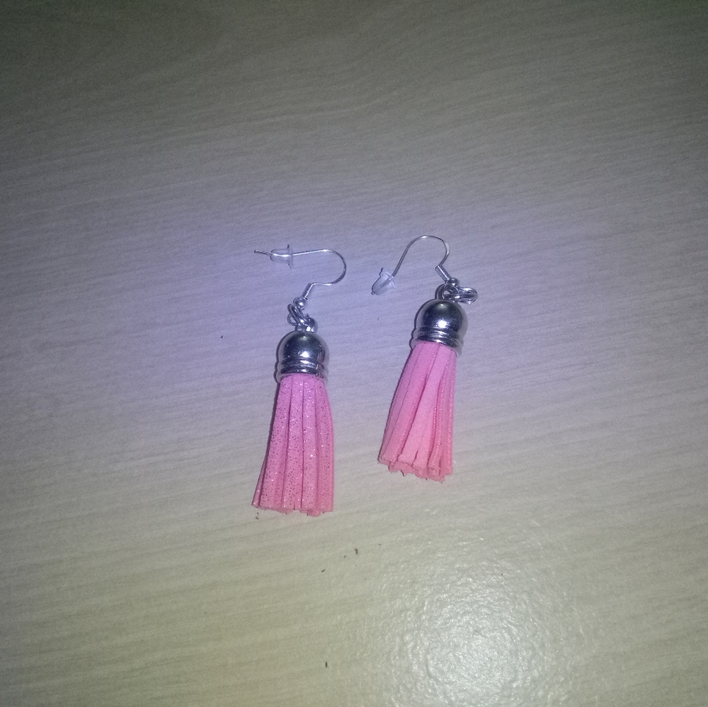 Pink Tassel Earrings
